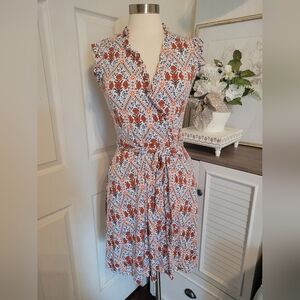 Boden Poppy Bloom Faux Wrap Dress  Size 8